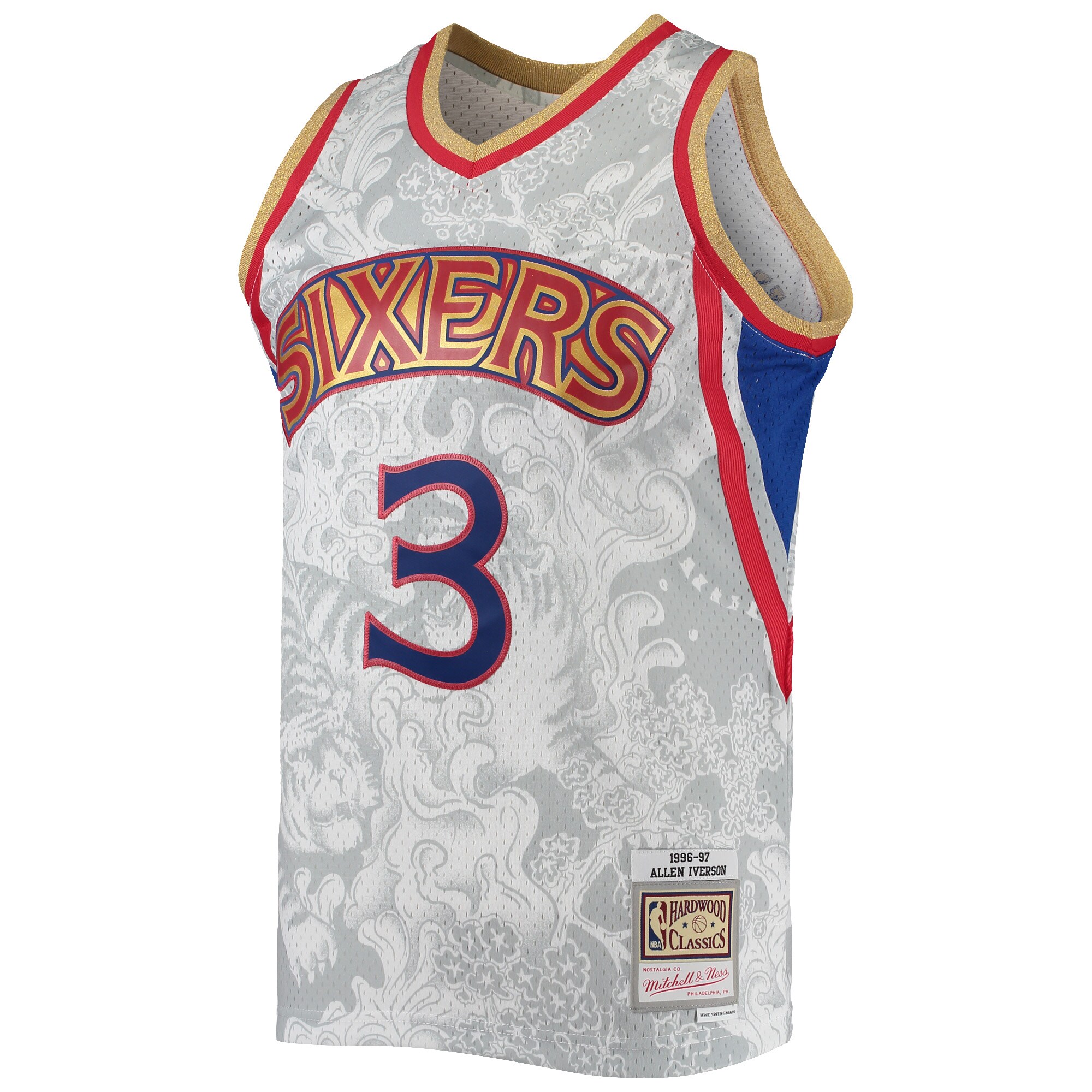 Allen Iverson Philadelphia 76ers Mitchell & Ness Hardwood Classics 1996\/97 Lunar New Year Swingman Jersey - White