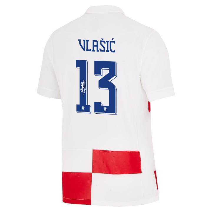 Nikola Vlašić 13 Signed Croatia National Team 2024 Home Men Jersey Autographed - White