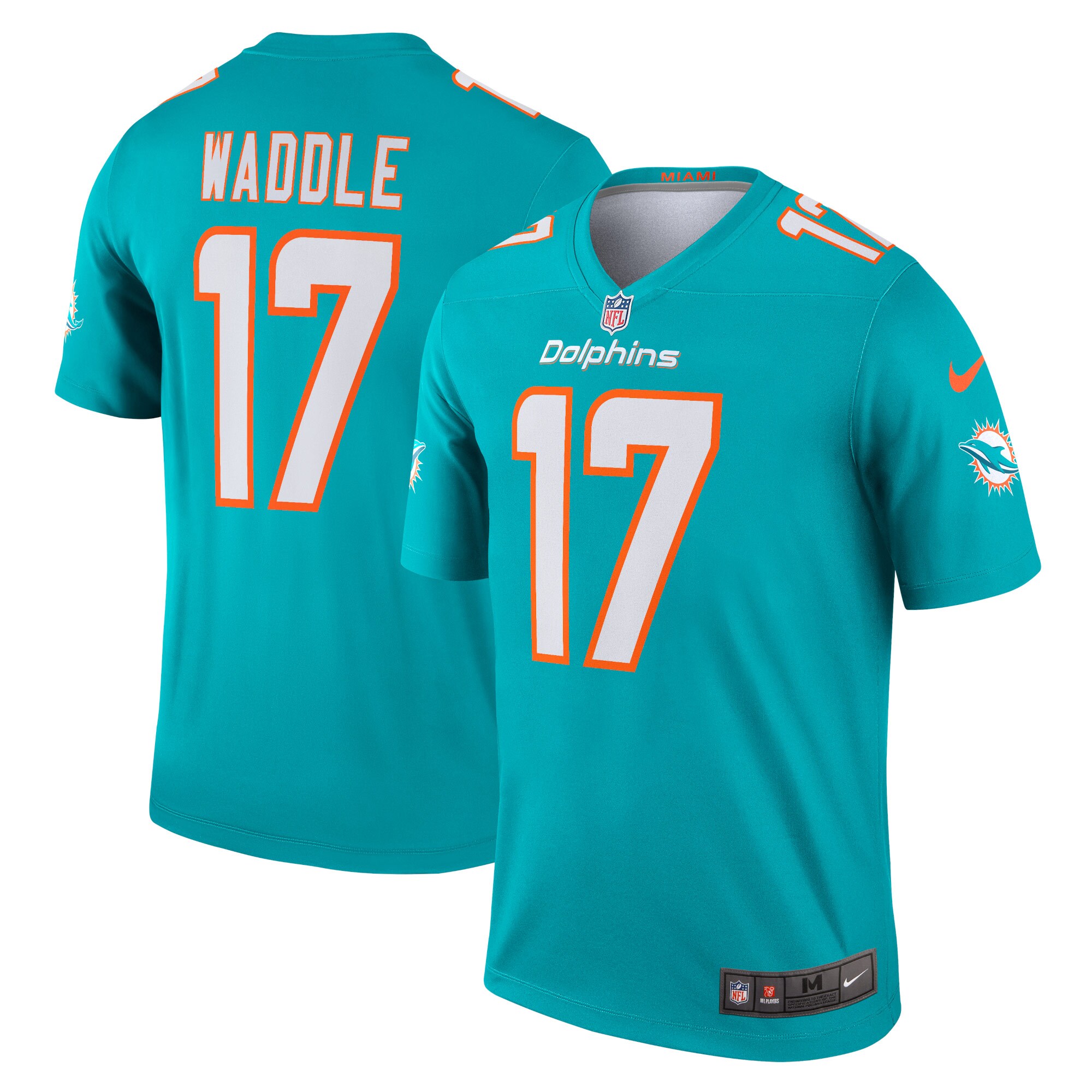 Jaylen Waddle Miami Dolphins  Legend Jersey - Aqua