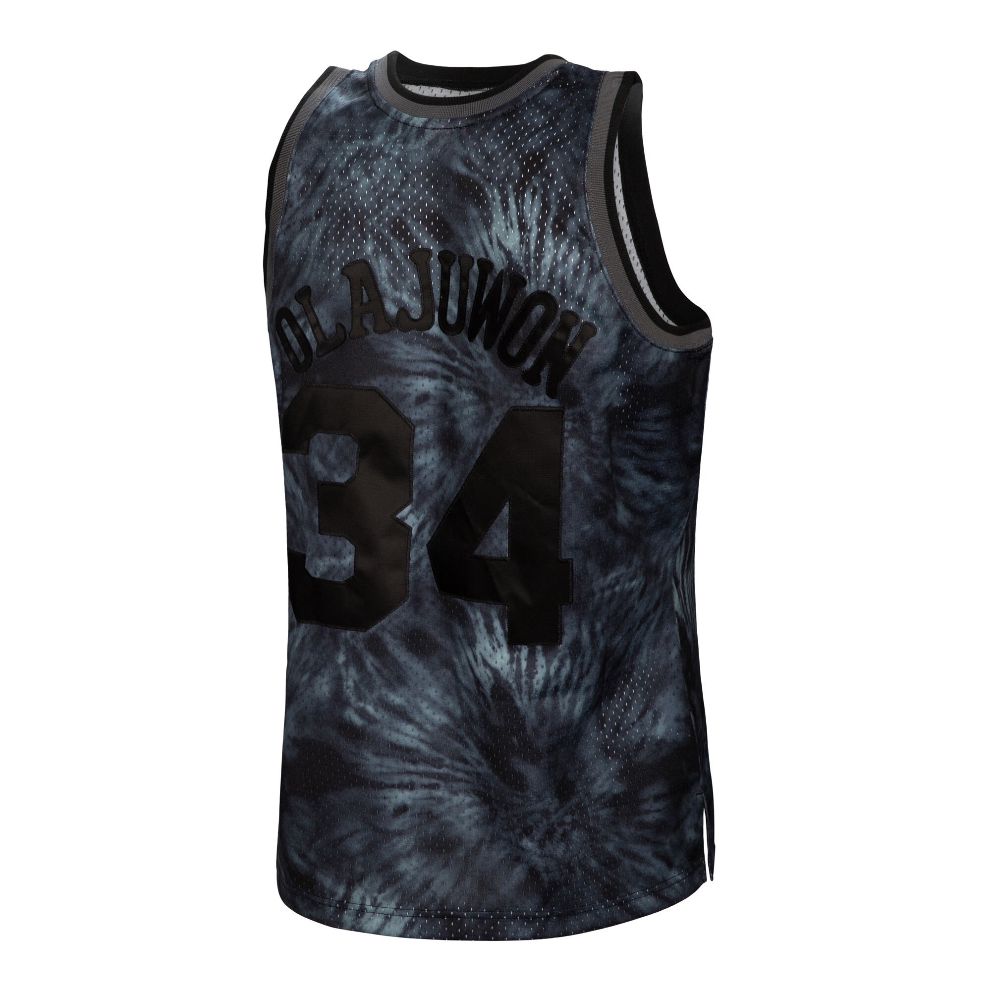 Hakeem Olajuwon Houston Rockets Mitchell & Ness Hardwood Classics 1993\/94 Tie-Dye Swingman Jersey - Black