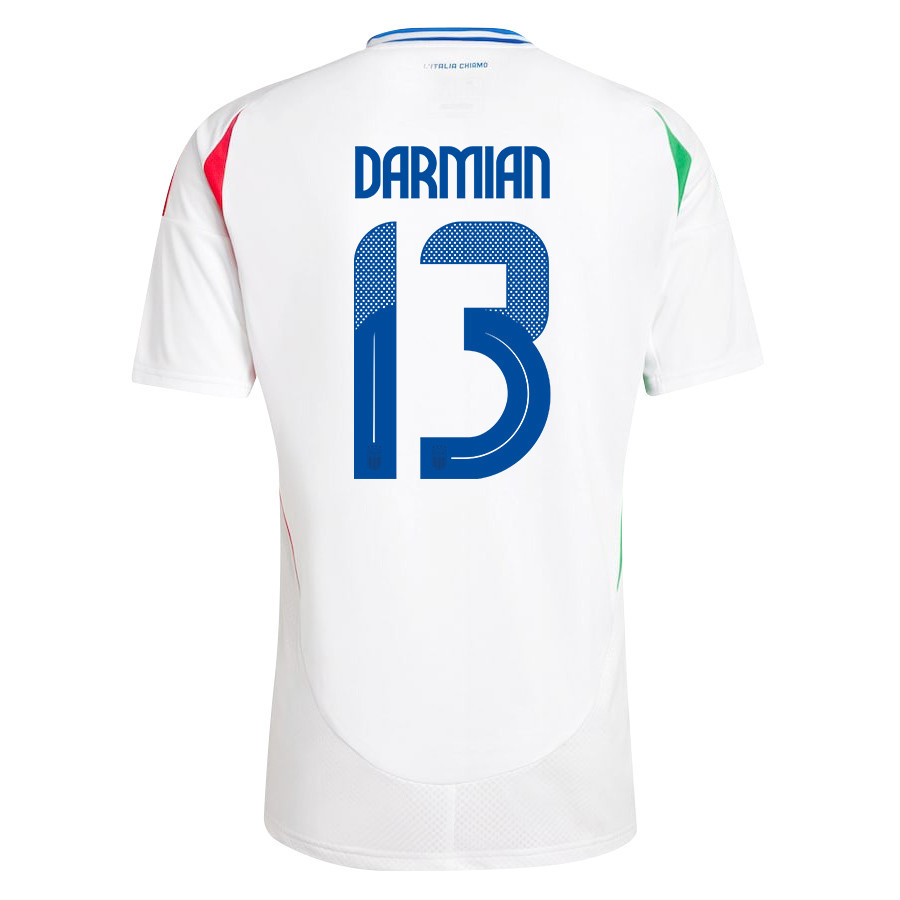 Matteo Darmian 13 Italy National Team 2024/25 Away Men Jersey - White