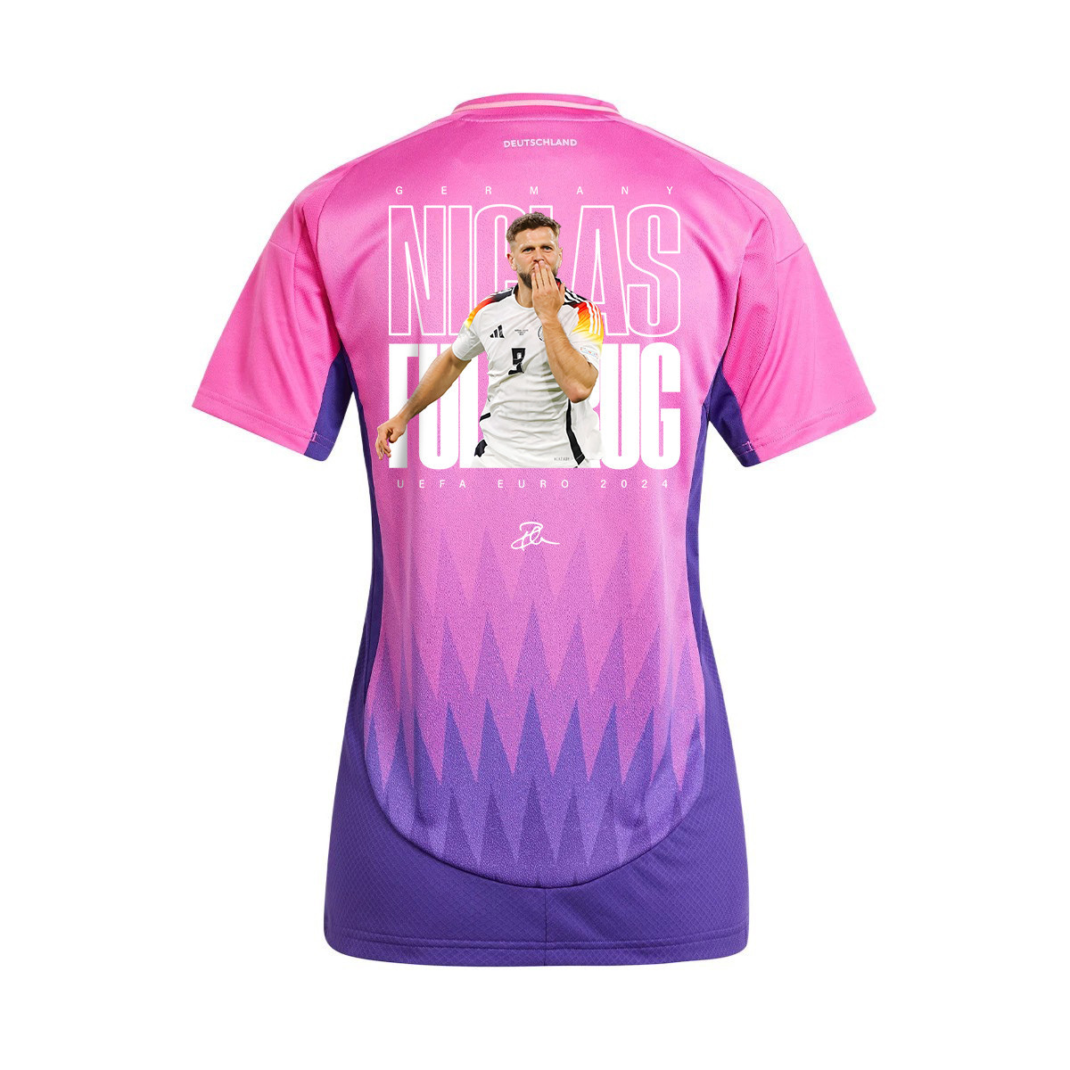 Niclas Füllkrug 9 Signed Goal Germany National Team 2024 Away WOMEN Jersey - Purple