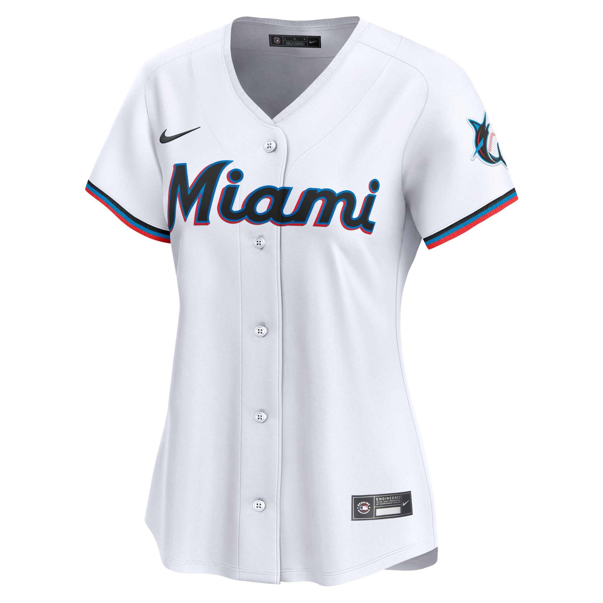 Miami Marlins  Women's Home Limited Custom Jersey - White