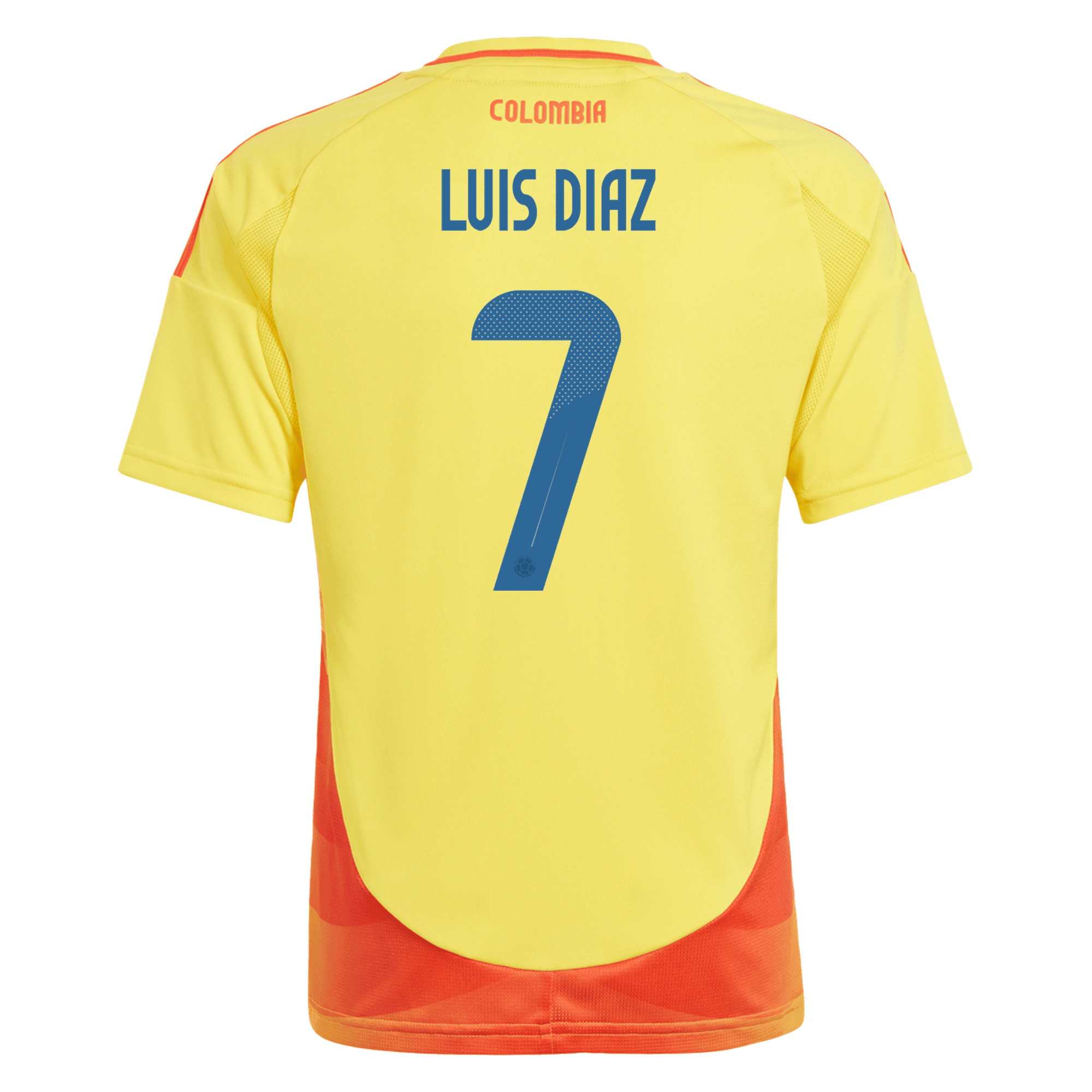 Luis Díaz 7 Colombia National Team 2024 Home YOUTH Jersey - Yellow