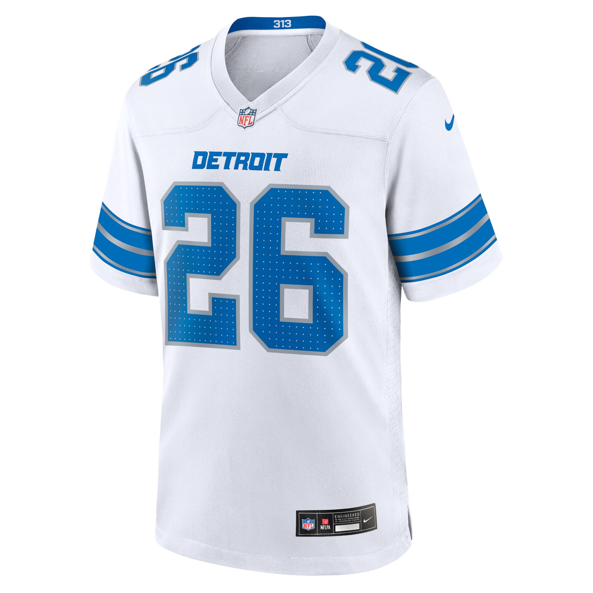 Jahmyr Gibbs Detroit Lions  Game Jersey - White