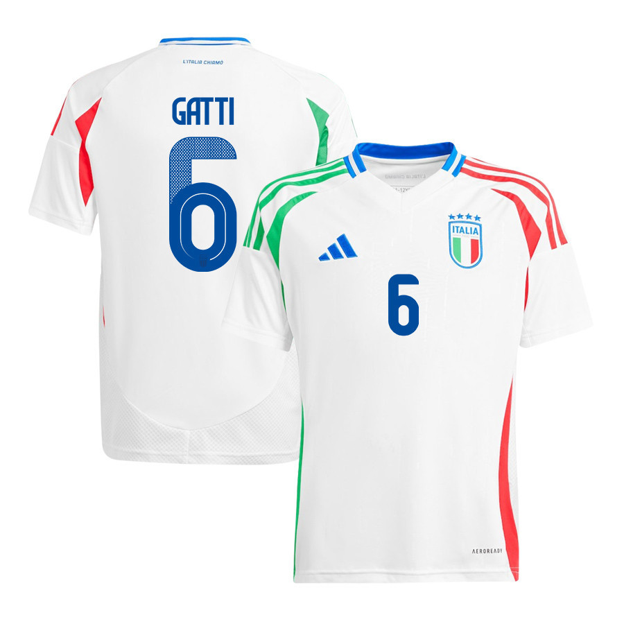 Federico Gatti 6 Italy National Team 2024/25 Away YOUTH Jersey - White