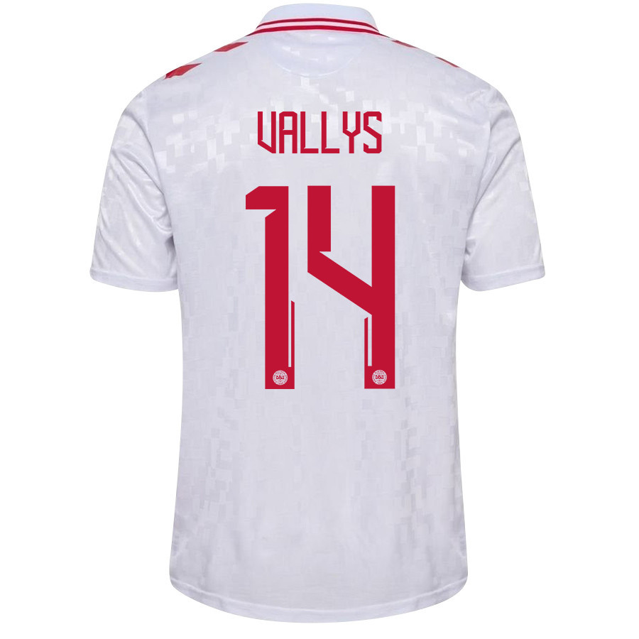 Nicolai Vallys 14 Denmark National Team 2024/25 Away Men Jersey - White