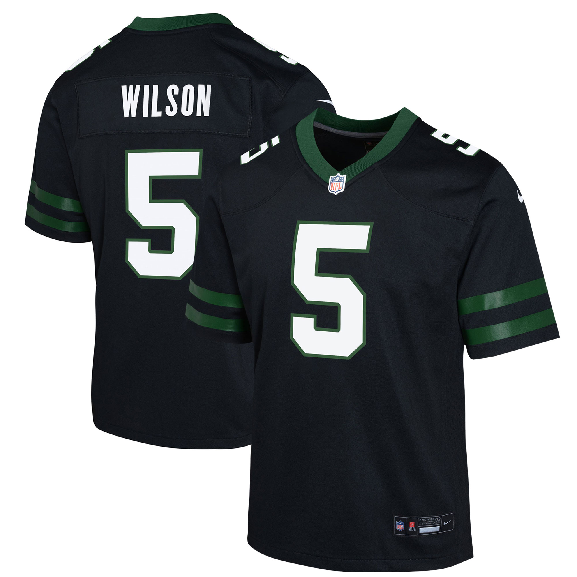 Garrett Wilson New York Jets  Youth Alternate Game Jersey - Legacy Black