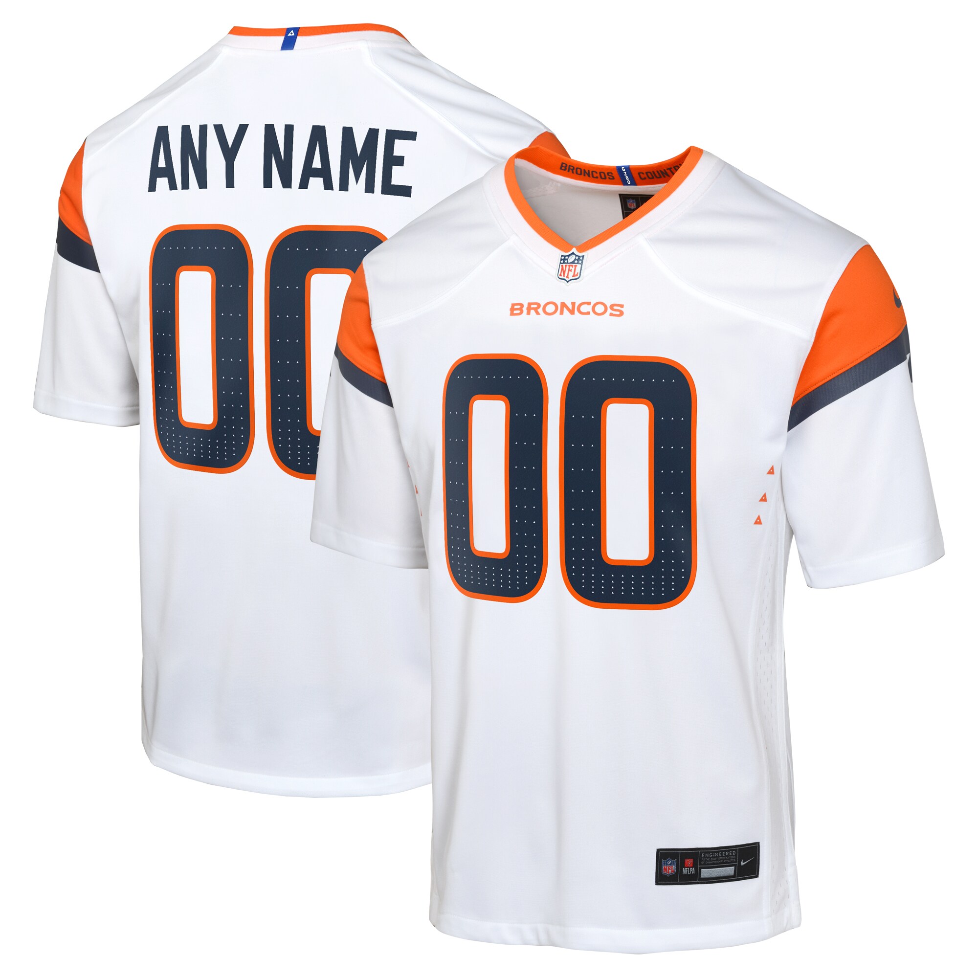 Denver Broncos  Youth Custom Game Jersey - White
