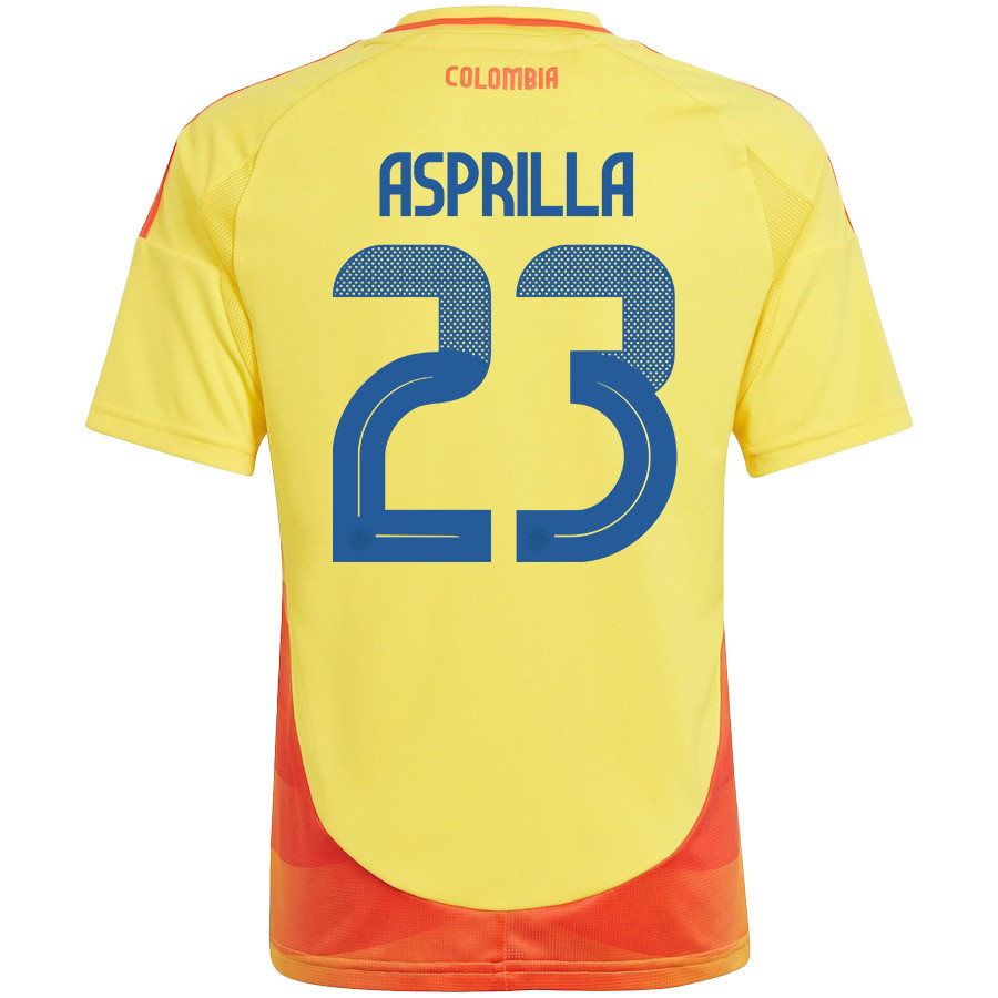 Yaser Asprilla 23 Colombia National Team 2024/25 Home YOUTH Jersey - Yellow