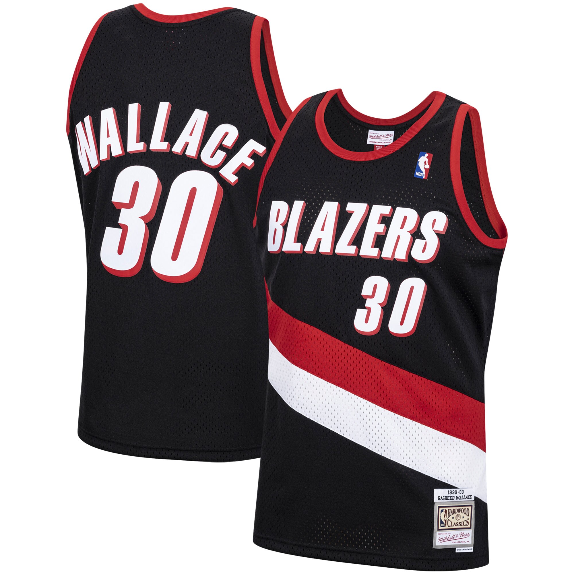 Rasheed Wallace Portland Trail Blazers Mitchell & Ness 1999\/00 Hardwood Classics Swingman Jersey - Black