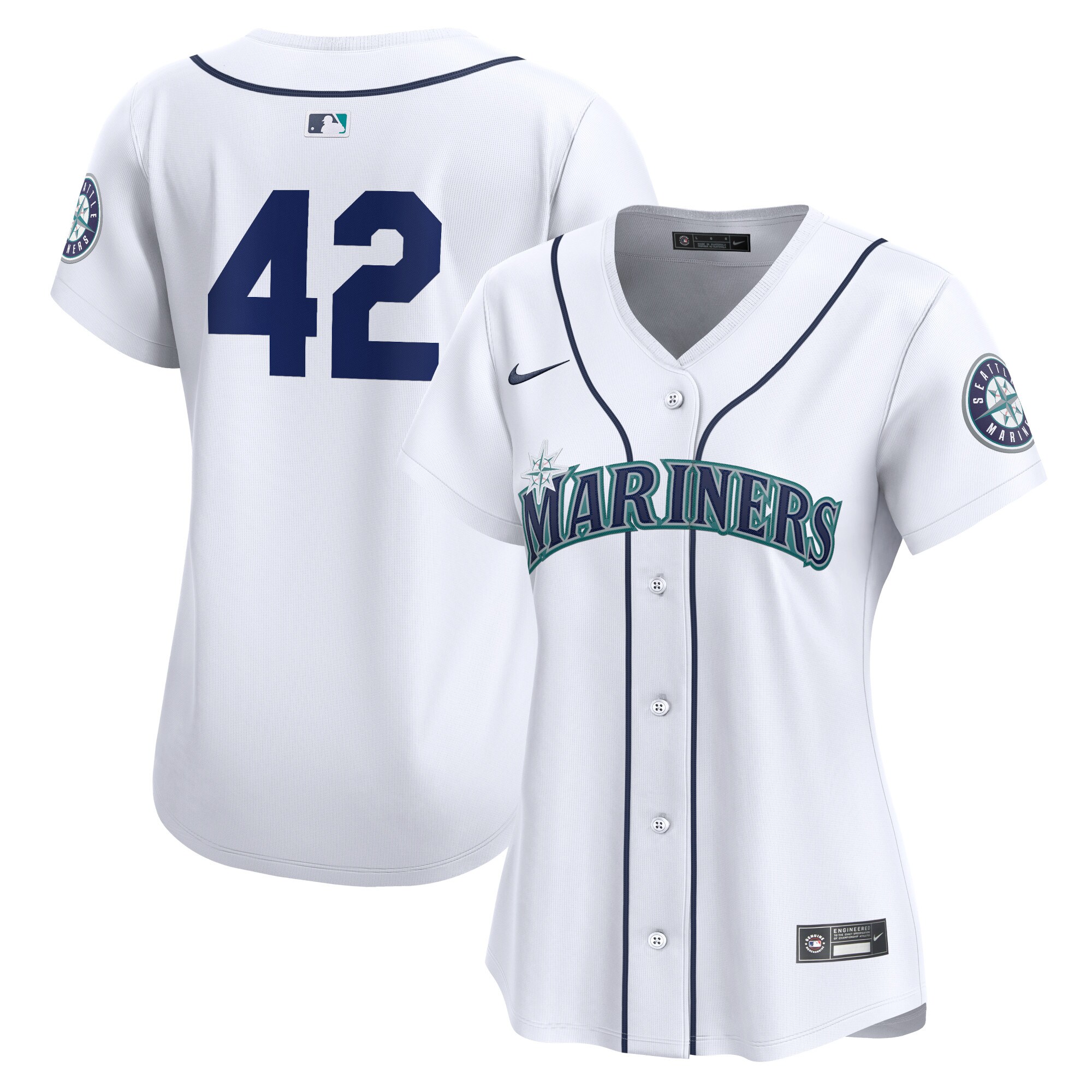 Seattle Mariners  Women's 2024 Jackie Robinson Day Home Limited Jersey\u00c2\u00a0\u00e2\u20ac\u201c White