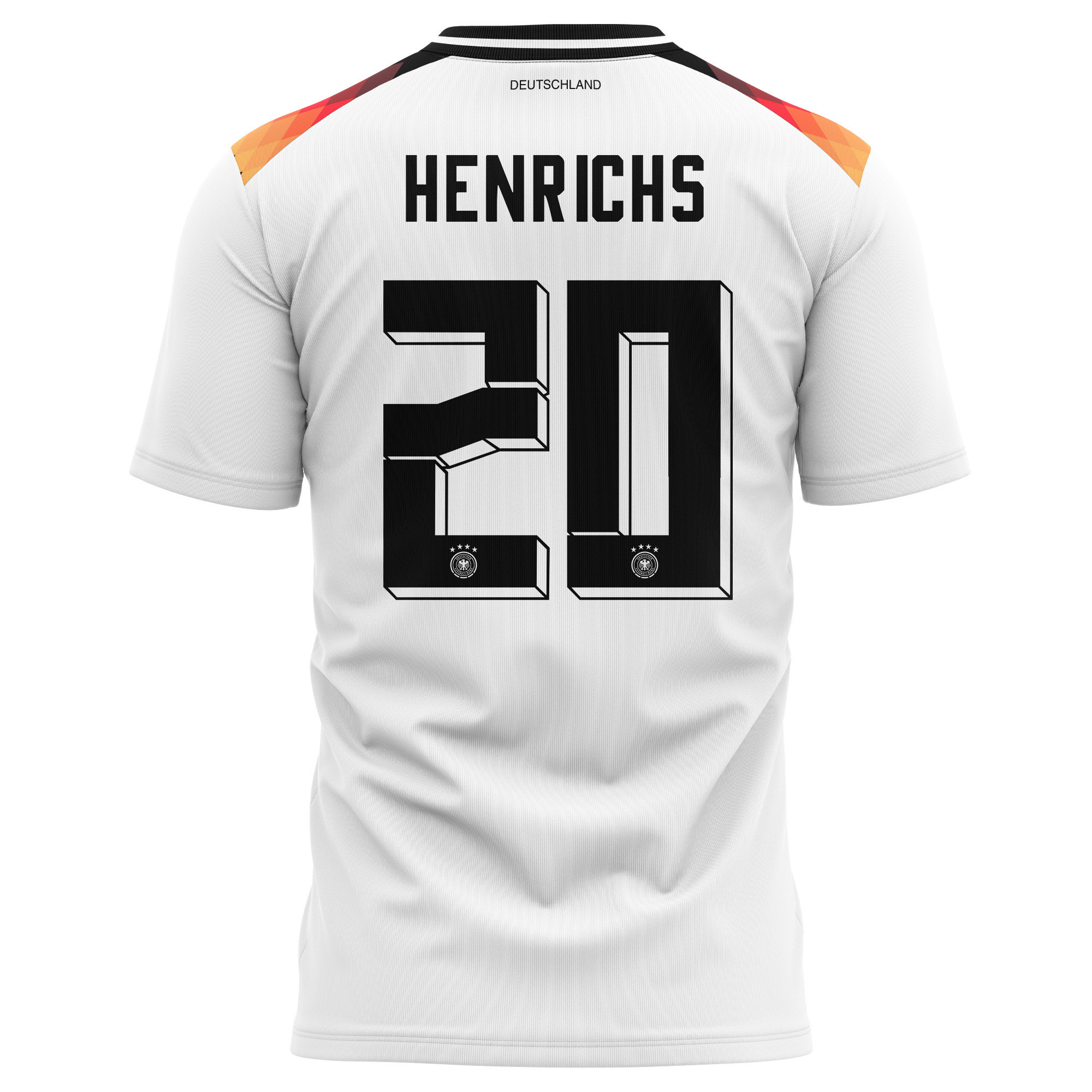Benjamin Henrichs 20 Germany National Team 2024 Home Kits AOP T-shirt - White