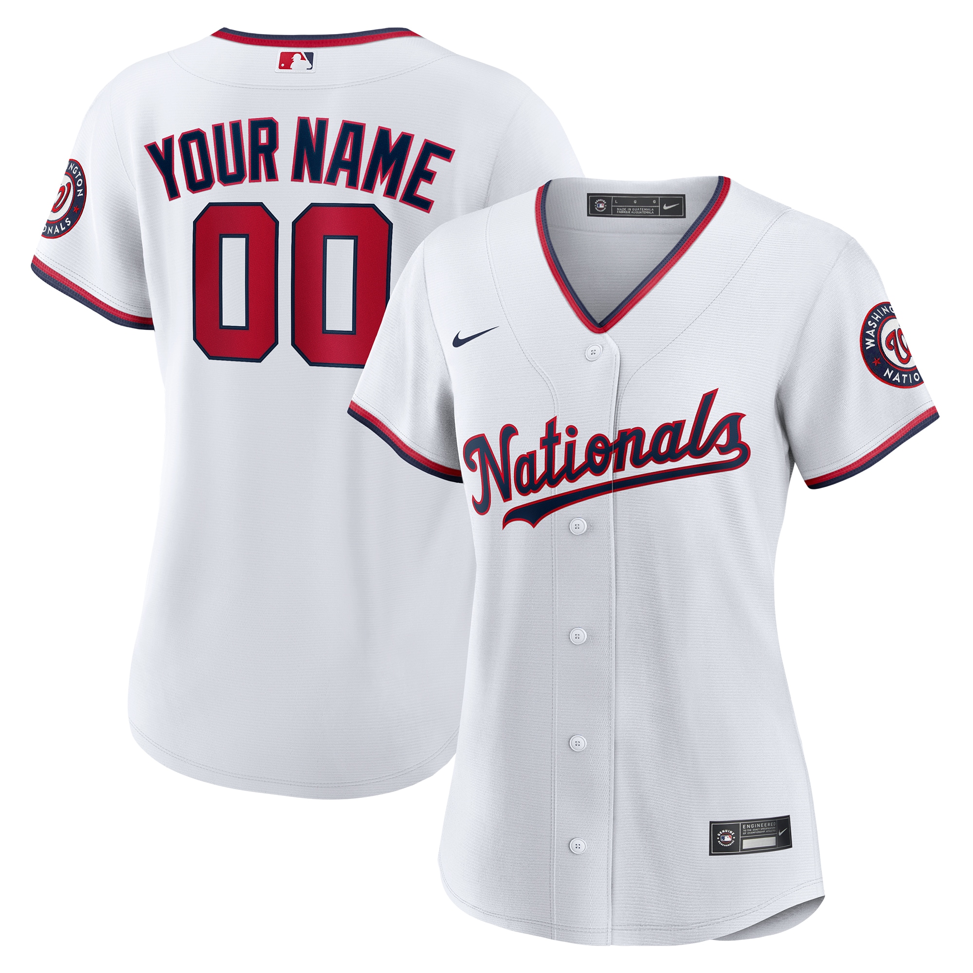 Washington Nationals  Women's Replica Custom Jersey - White