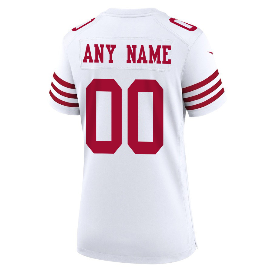 San Francisco 49ers Super Bowl LVIII Patch Game Women Custom Jersey - White