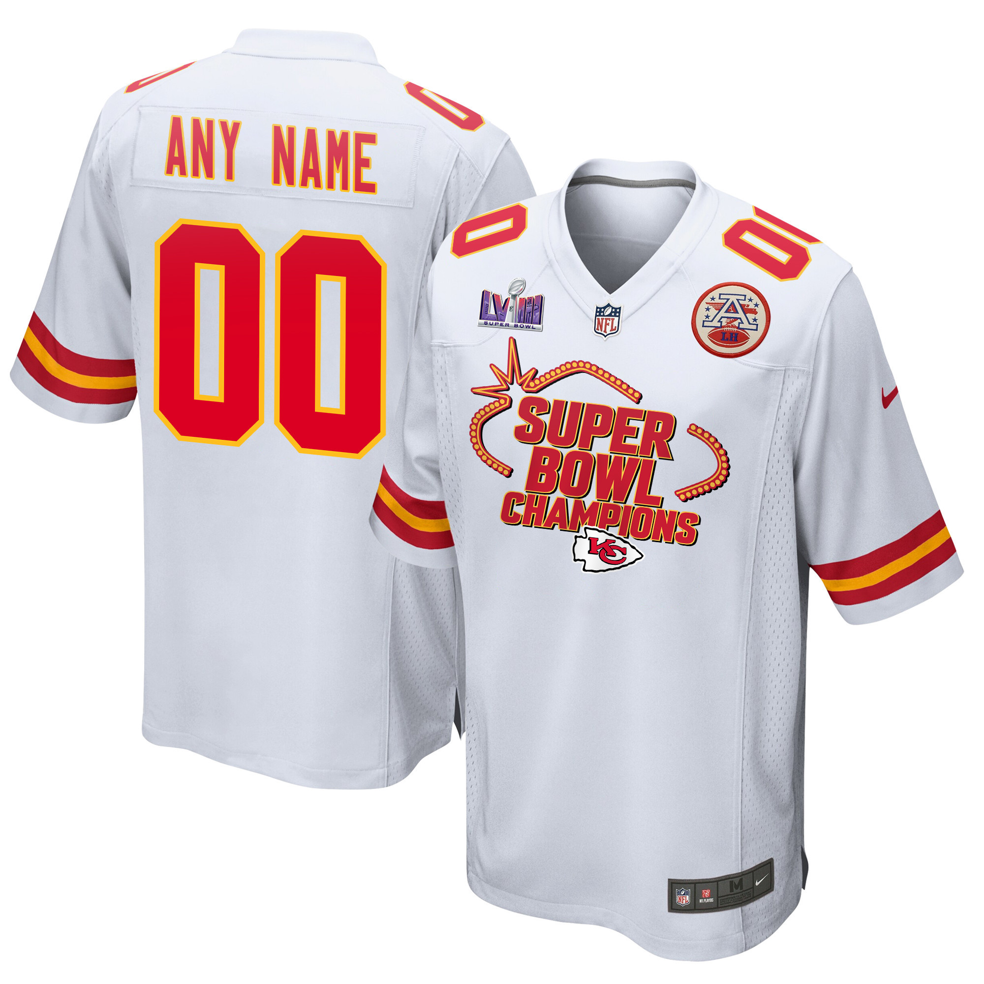 Kansas City Chiefs Super Bowl LVIII Champions Locker Room Trophy Collection Game Custom Men Jersey - White