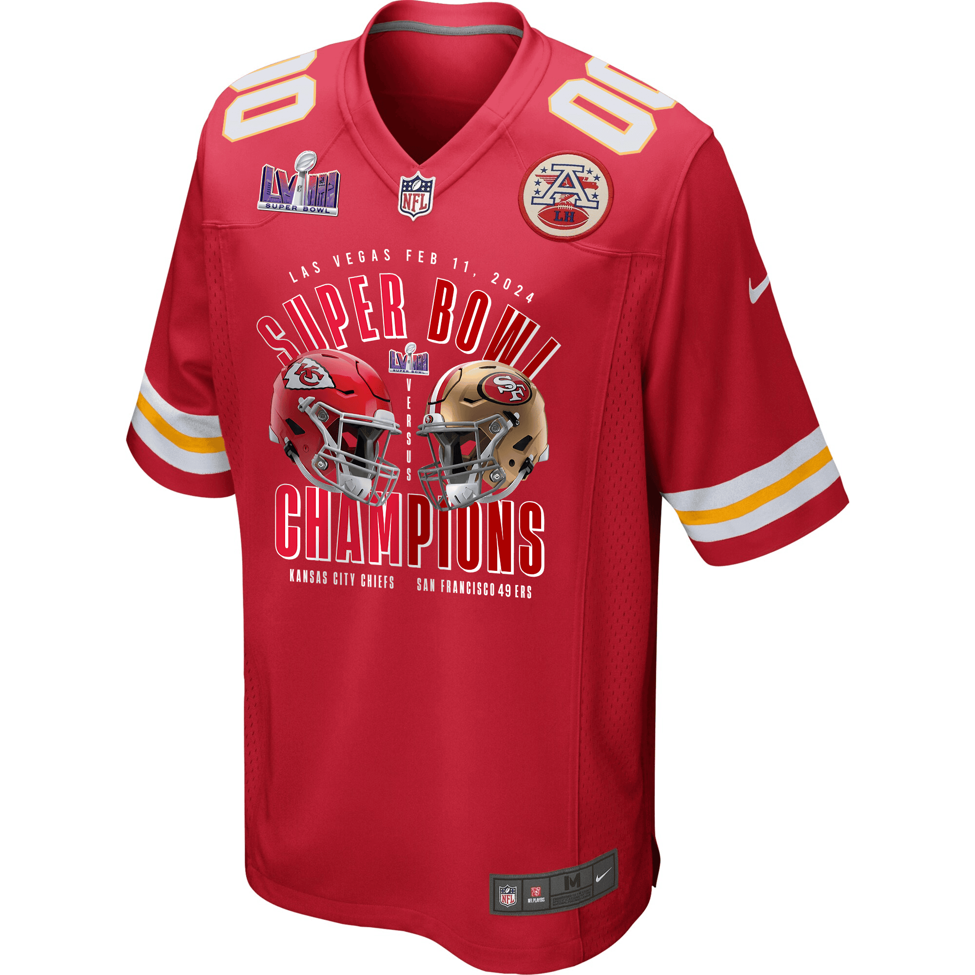 Kansas City Chiefs vs. San Francisco 49ers Super Bowl LVIII Matchup Game Custom Men Jersey - Red