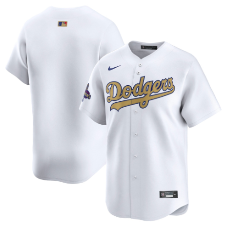 Los Angeles Dodgers White 2025 Gold Collection Limited Jersey