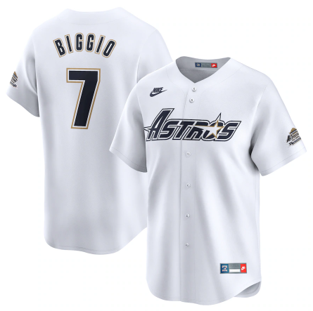 Houston Astros Craig Biggio White Throwback Cooperstown Collection Limited Jersey