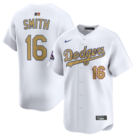 Los Angeles Dodgers Will Smith White 2025 Gold Collection Limited Jersey