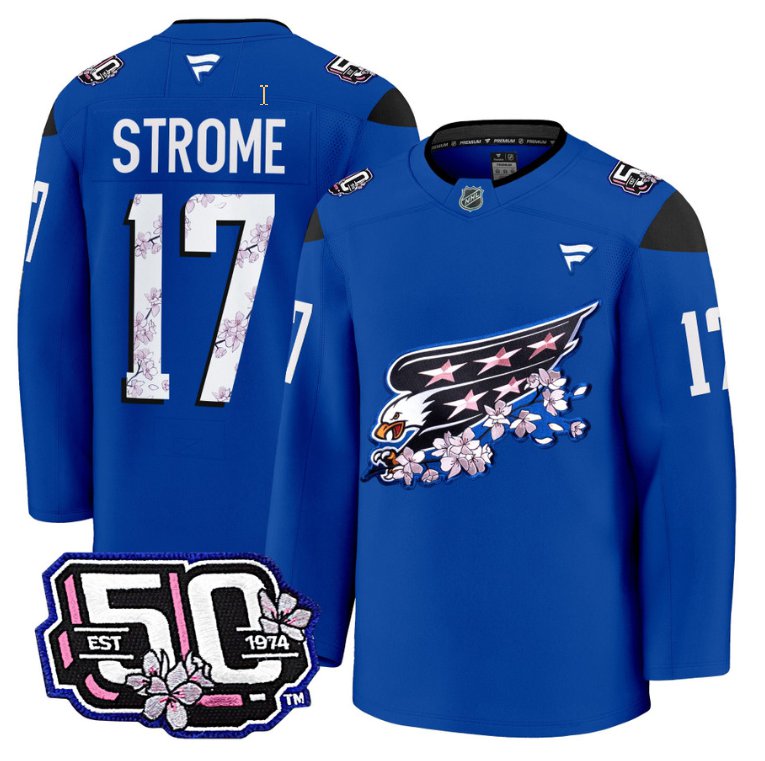 Dylan Strome Jersey #17 Washington Capitals 50th Anniversary Cherry Blossom