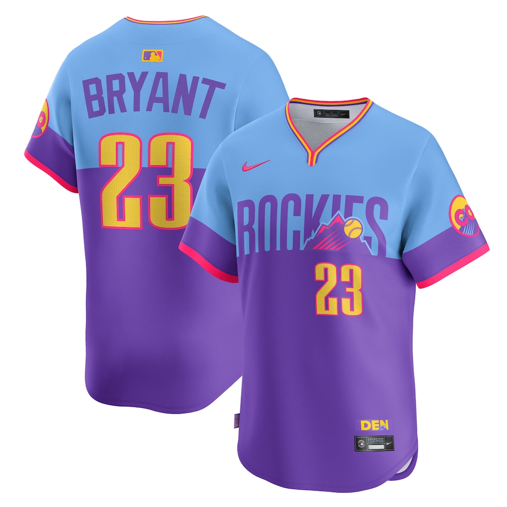 Colorado Rockies Kris Bryant Nike Purple Light Blue 2025 City Connect Limited Player Jersey