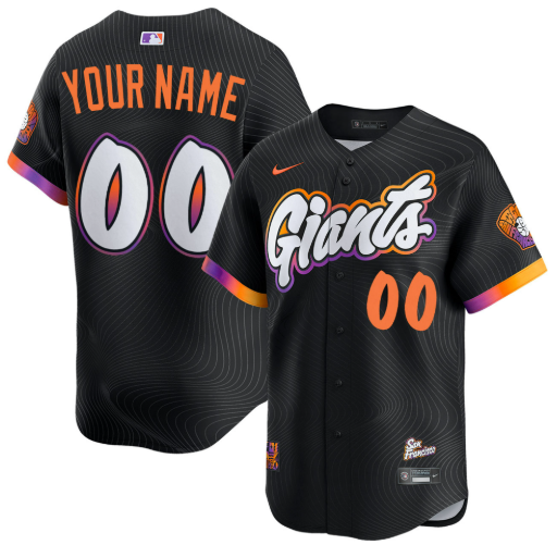 Custom San Francisco Giants Nike Anthracite 2025 City Connect Limited Jersey