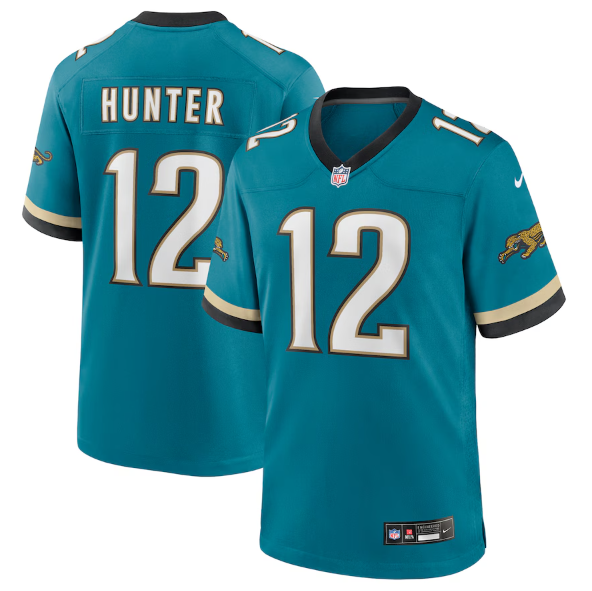 Jacksonville Jaguars Travis Hunter Teal 2025 NFL Draft First Round Pick 2nd Alternate Game Jersey