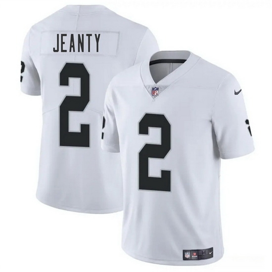 Las Vegas Raiders 2 Ashton Jeanty White 2025 Draft Vapor Untouchable Limited Stitched Football Jersey