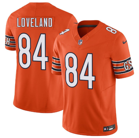 Men's Youth Women's Chicago Bears Colston Loveland Orange 2025 Draft First Round Pick Game Jersey