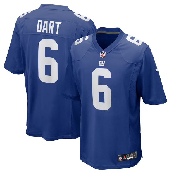 Men's Youth Women's New York Giants Jaxson Dart Royal 2025 Draft First Round Pick Game Jersey