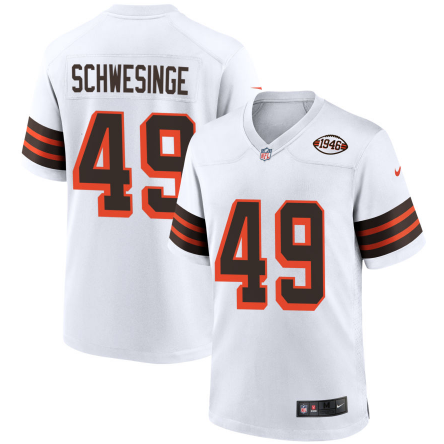 Men's Youth Women's Cleveland Browns Carson Schwesinger White 2025 NFL Draft 2nd Alternate Game Jersey