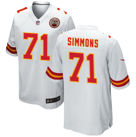 Men's Youth Women's Kansas City Chiefs Josh Simmons White 2025 Draft First Round Pick Game Jersey