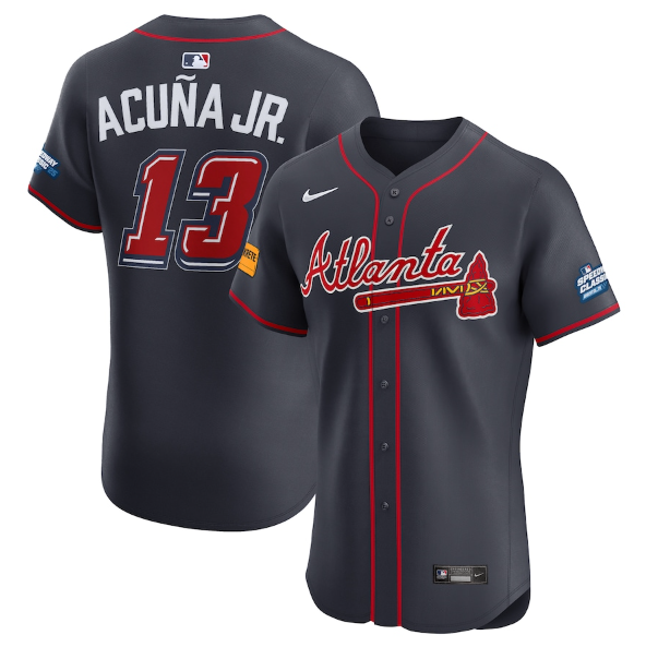Atlanta Braves Ronald Acuna Jr. Navy 2025 MLB Speedway Classic Alternate Elite Player Jersey