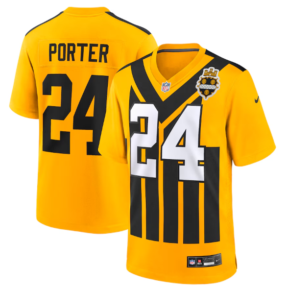 Pittsburgh Steelers Joey Porter Jr. Gold Alternate 1933 Throwback Game Jersey
