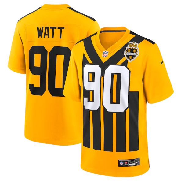 Pittsburgh Steelers T.J. Watt Gold Alternate 1933 Throwback Game Jersey