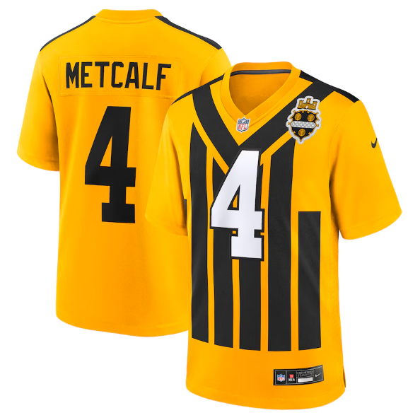 Pittsburgh Steelers DK Metcalf Gold Alternate 1933 Throwback Game Jersey
