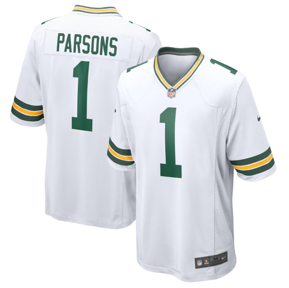 Green Bay Packers Micah Parsons White Player Jersey