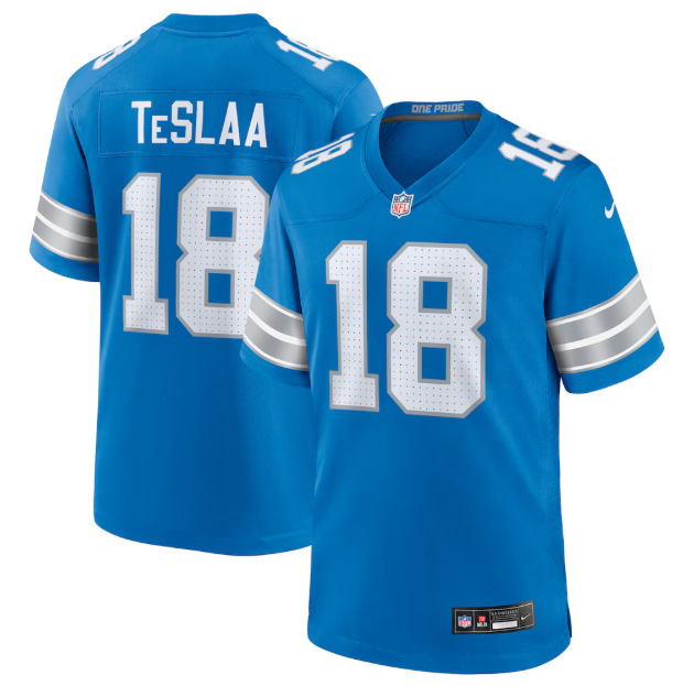 Detroit Lions Isaac TeSlaa Blue Player Jersey