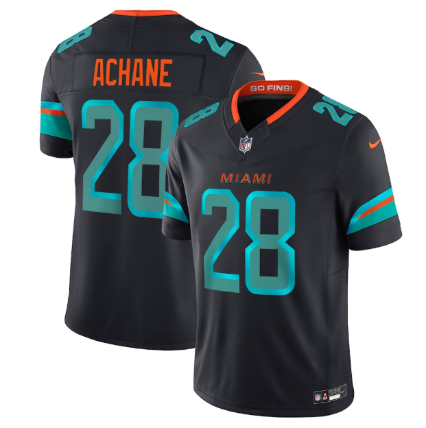 Miami Dolphins De’Von Achane Pitch Blue 2025 Rivalries Collection Limited Jersey