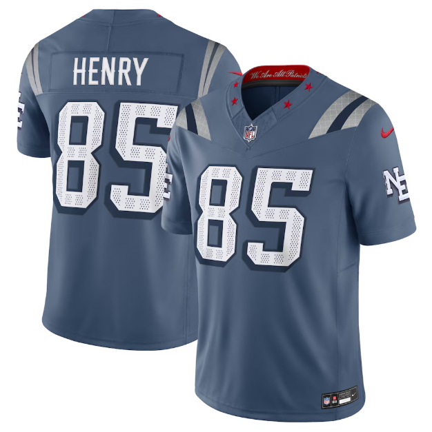 New England Patriots Hunter Henry Storm Blue 2025 Rivalries Collection Limited Jersey