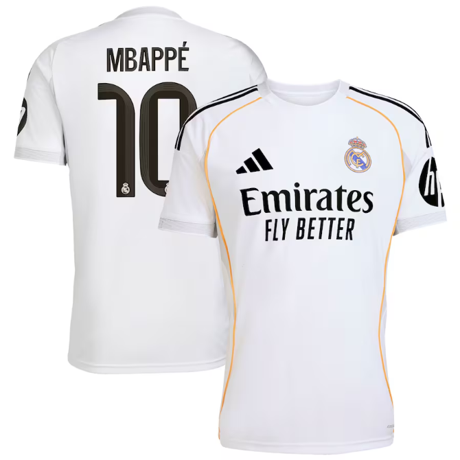 Men Kylian Mbappé Real Madrid 2025-26 Home Authentic Player Jersey - White