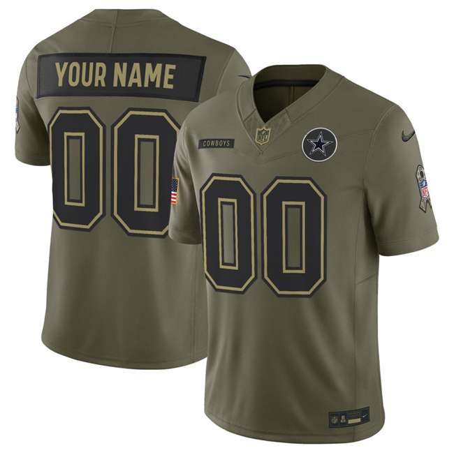 Dallas Cowboys Active Player Custom Olive 2025 FUSE Salute to Service Limited Football Stitched Jersey