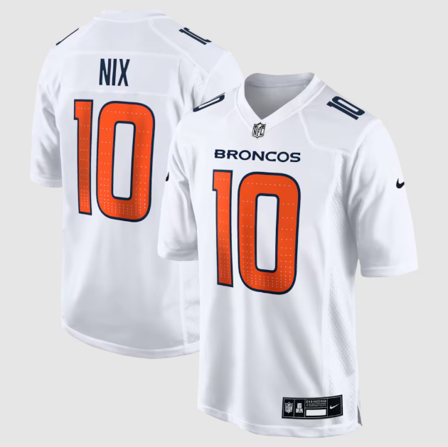 Denver Broncos Bo Nix White Tundra Fashion Jersey