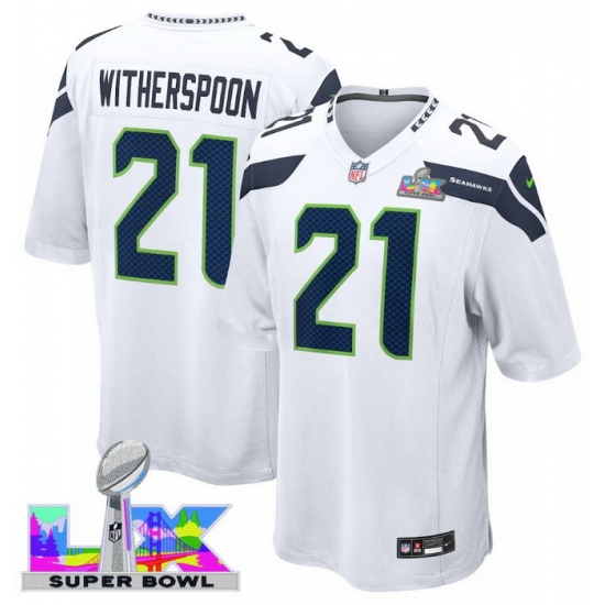 Seattle Seahawks Devon Witherspoon Super Bowl LX Patch White Jersey