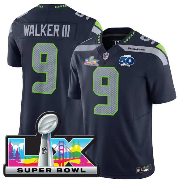 Seattle Seahawks Kenneth Walker III Super Bowl LX Blue Jersey