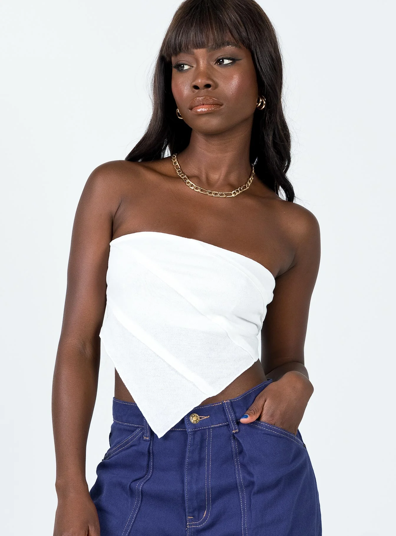 Sylvia Strapless Top White