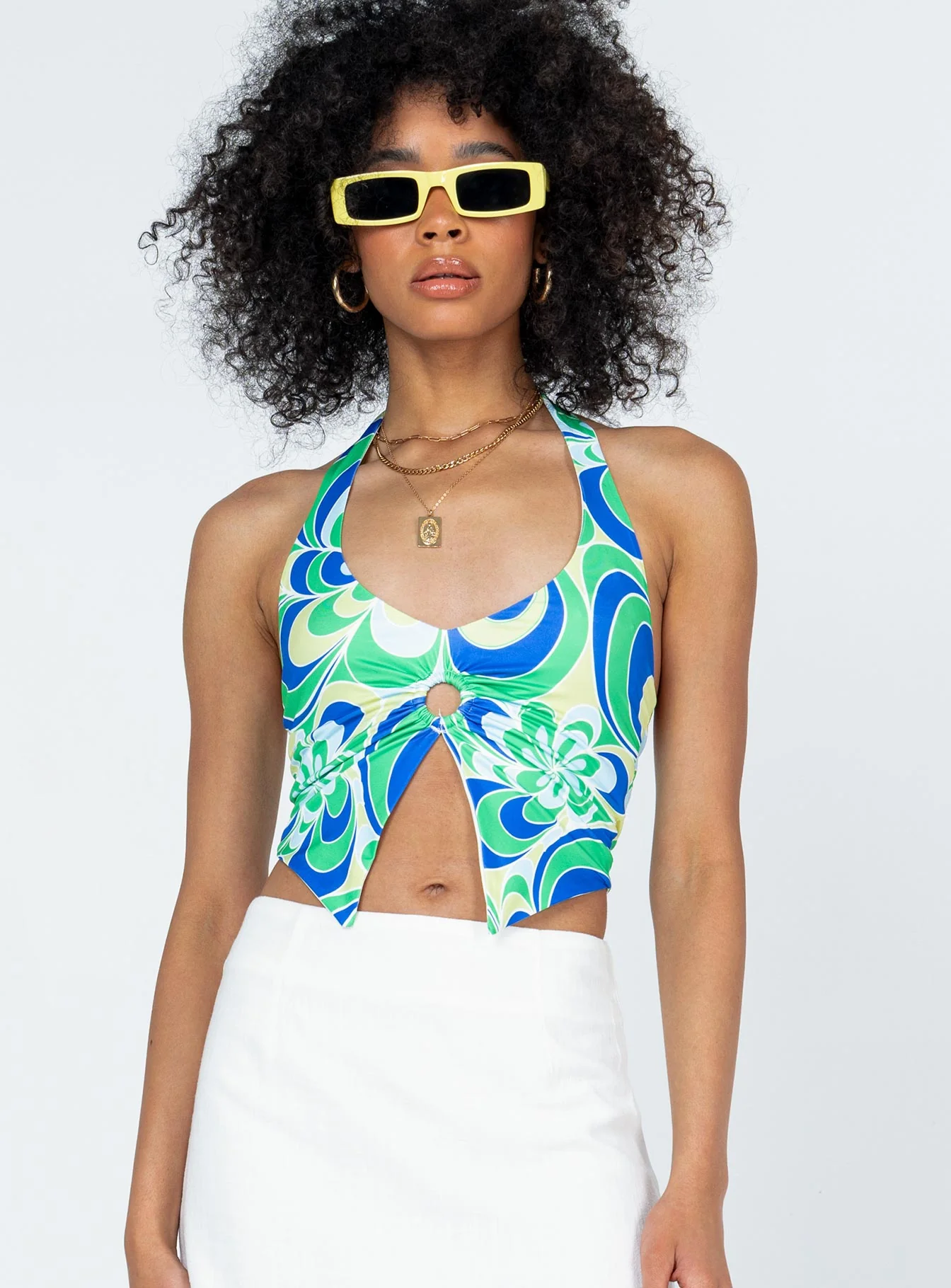 Kenia Top Green Floral