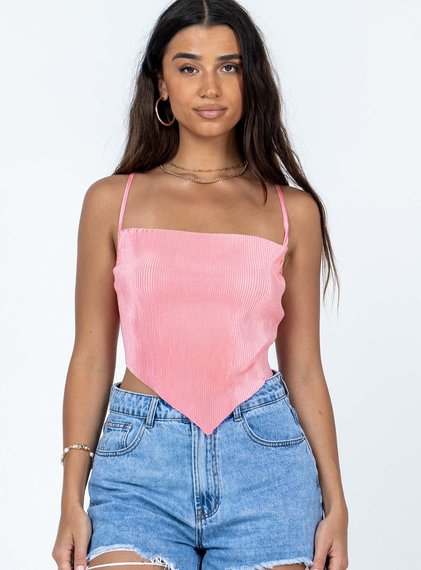 Julia Plisse Top Pink