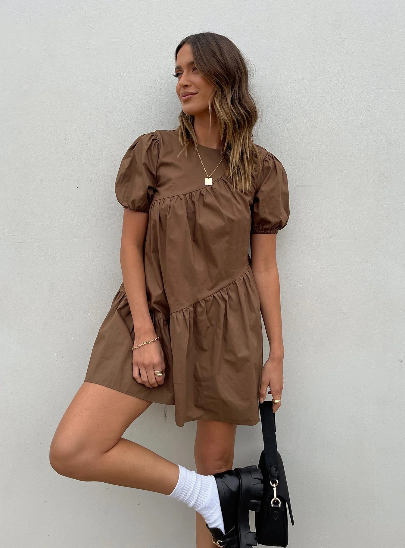 Michelle Mini Dress Brown